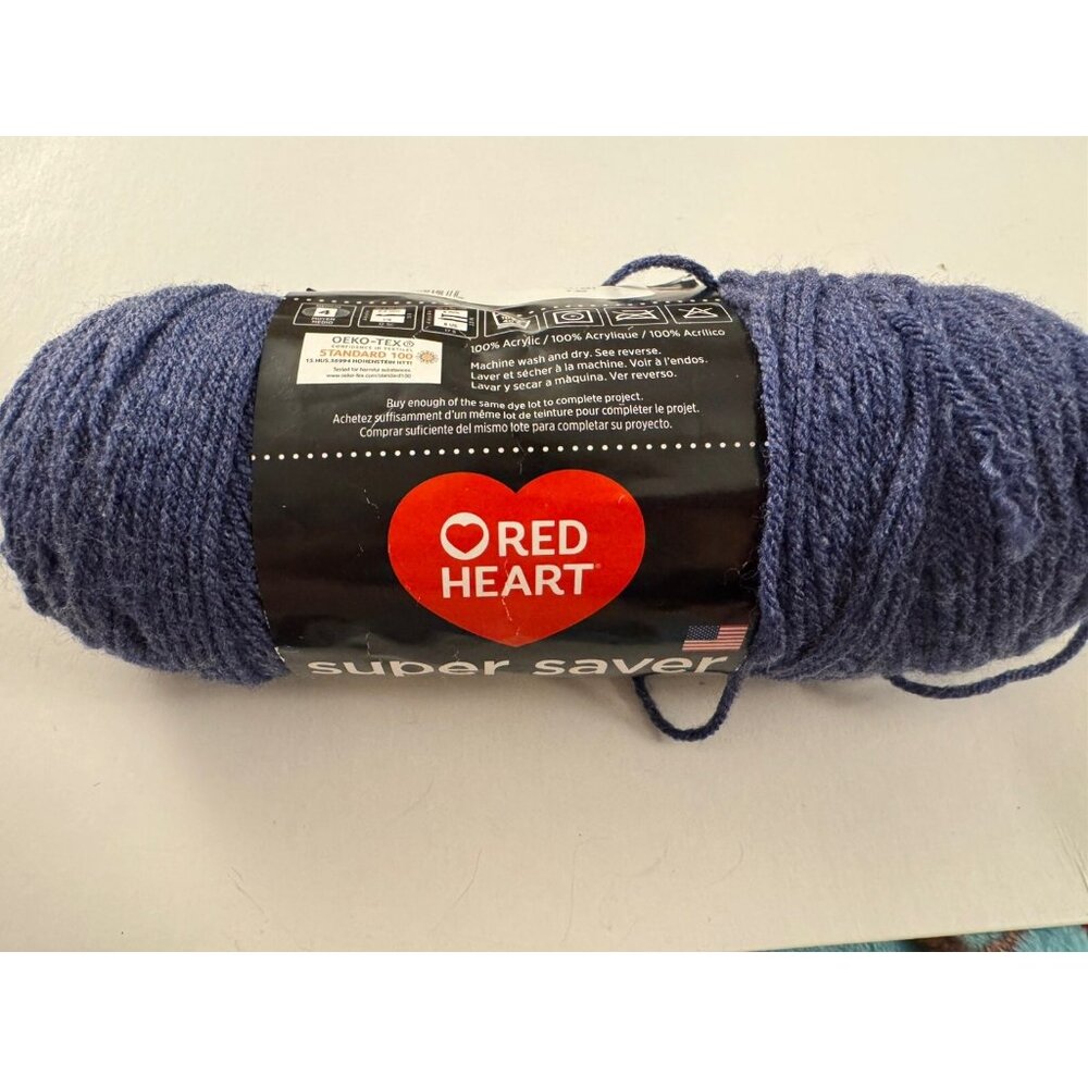New Red Heart Super Saver 5 Oz Skein Denim Blue D23